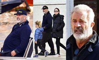 Pochmurny Mel Gibson eksploruje Wenecję z młodszą o 35 lat małżonką i 5-letnim synem (ZDJĘCIA)