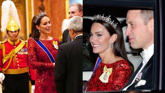 Kate Middleton OLŚNIEWA w diamentowej tiarze na uroczystym spotkaniu z ambasadorami (ZDJĘCIA)