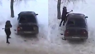 Wściekła Rosjanka zdemolowała auto męża. Siekierą!