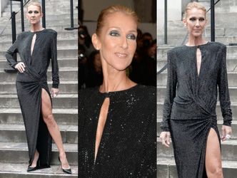 Wychudzona Celine Dion pozuje dramatycznie na paryskich schodach