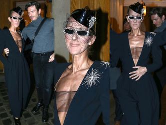 Celine Dion w stroju bogatej wdowy lansuje się z młodym przystojniakiem u boku