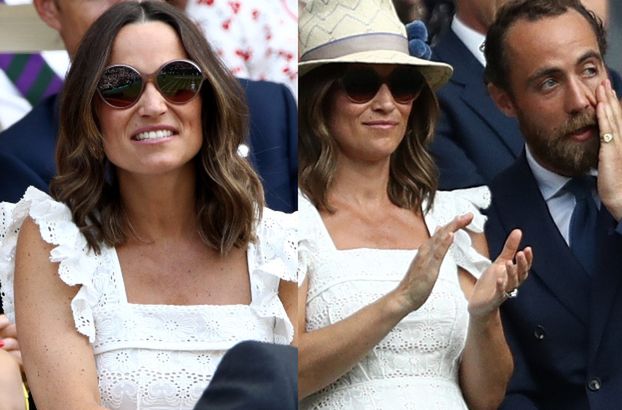 Ciężarna Pippa Middleton ekscytuje się tenisem na Wimbledonie (ZDJĘCIA)