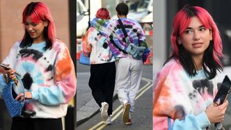Zakochana Dua Lipa w różowych włosach spaceruje z bratem Gigi i Belli Hadid po ulicach Londynu (FOTO)