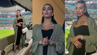 Georgina Rodriguez uzbrojona w dodatki za niemal 10 MILIONÓW ZŁOTYCH paraduje po trybunach w Katarze. To bal czy mecz? (FOTO)