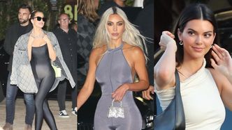 Szykowna Kendall Jenner, Khloe w kombinezonie i Kim Kardashian z miniaturową torebką mkną na imprezę w Malibu (ZDJĘCIA)
