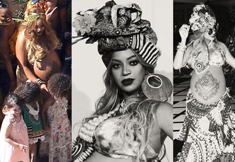 Beyonce z tatuażem na brzuchu bawi się na "afrykańskim baby shower" (FOTO)