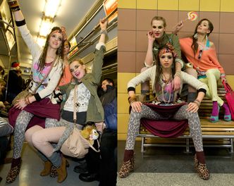 "Top modelki" wyginają się w metrze... (SEXY?)