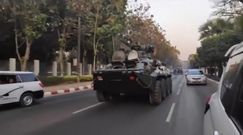 Zamach stanu w Mjanmie. Transportery opancerzone na ulicach