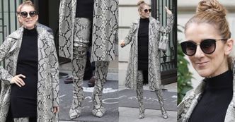 Celine Dion w kolejnym płaszczu Z PYTONA i butach do uda za 26 TYSIĘCY (ZDJĘCIA)