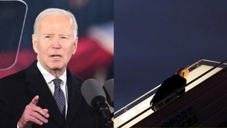 Joe Biden wyleciał z Polski. Prezydent USA POTKNĄŁ SIĘ na schodach, wchodząc na pokład samolotu (WIDEO)