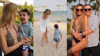 Kolejne wakacje Izabeli Janachowskiej: zabawa z synem, czułości z mężem i sesja na plaży w panterkowym stroju (ZDJĘCIA)