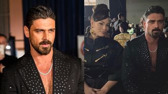Michele Morrone posyła uwodzicielskie spojrzenia i brata się z Ashley Graham na pokazie mody w Mediolanie (ZDJĘCIA)