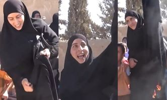 Kobiety z miasta odbitego z rąk ISIS publicznie palą burkę