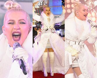 Okazała Christina Aguilera żegna 2018 rok w płaszczu z kołdry