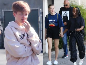 Millie Bobby Brown prowadza się po ulicach Los Angeles z dziećmi Angeliny i Brada przed premierą "Stranger Things" (FOTO)
