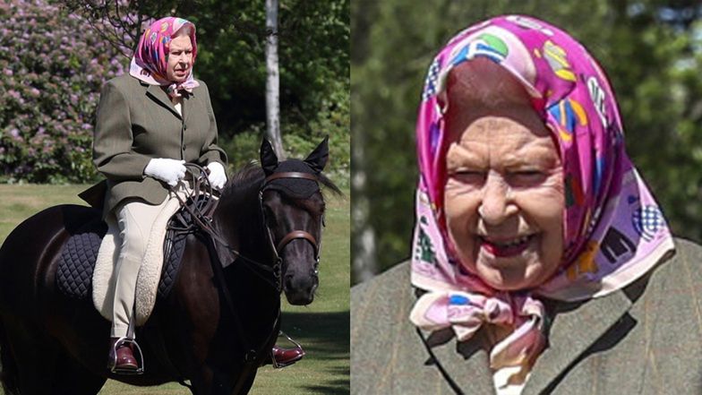 94-letnia królowa Elżbieta delektuje się przejażdżką na 14-letnim kucu (ZDJĘCIA)