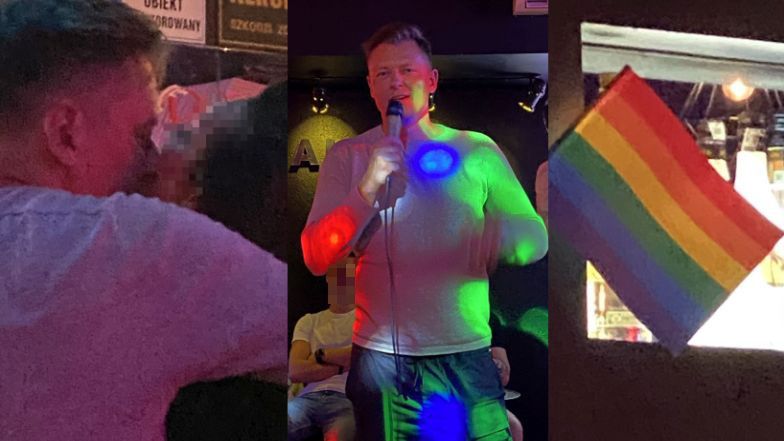 TYLKO NA PUDELKU: Rafał Brzozowski spędził miły wieczór w GEJOWSKIM KLUBIE: najpierw karaoke, potem pocałunek z dziewczyną pod tęczową flagą (ZDJĘCIA)