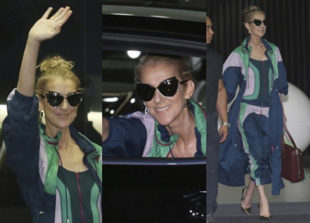 Celine Dion jako modna dresiara na lotnisku w Tajwanie