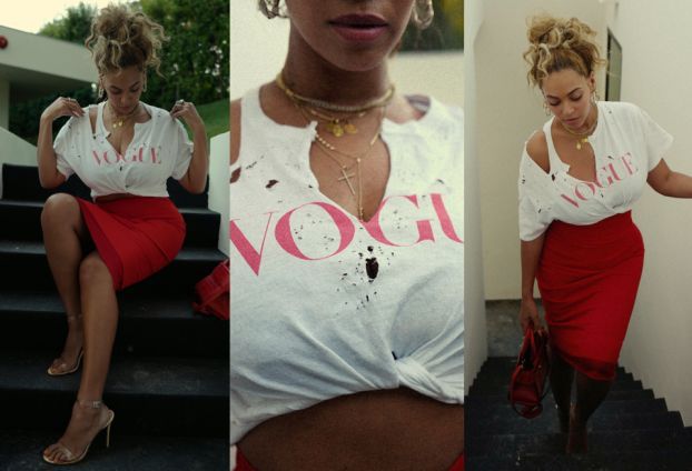 Beyonce chwali się figurą w podartej koszulce