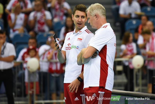 Na zdjęciu: Michał Gogol i Vital Heynen podczas pracy w kadrze Polski