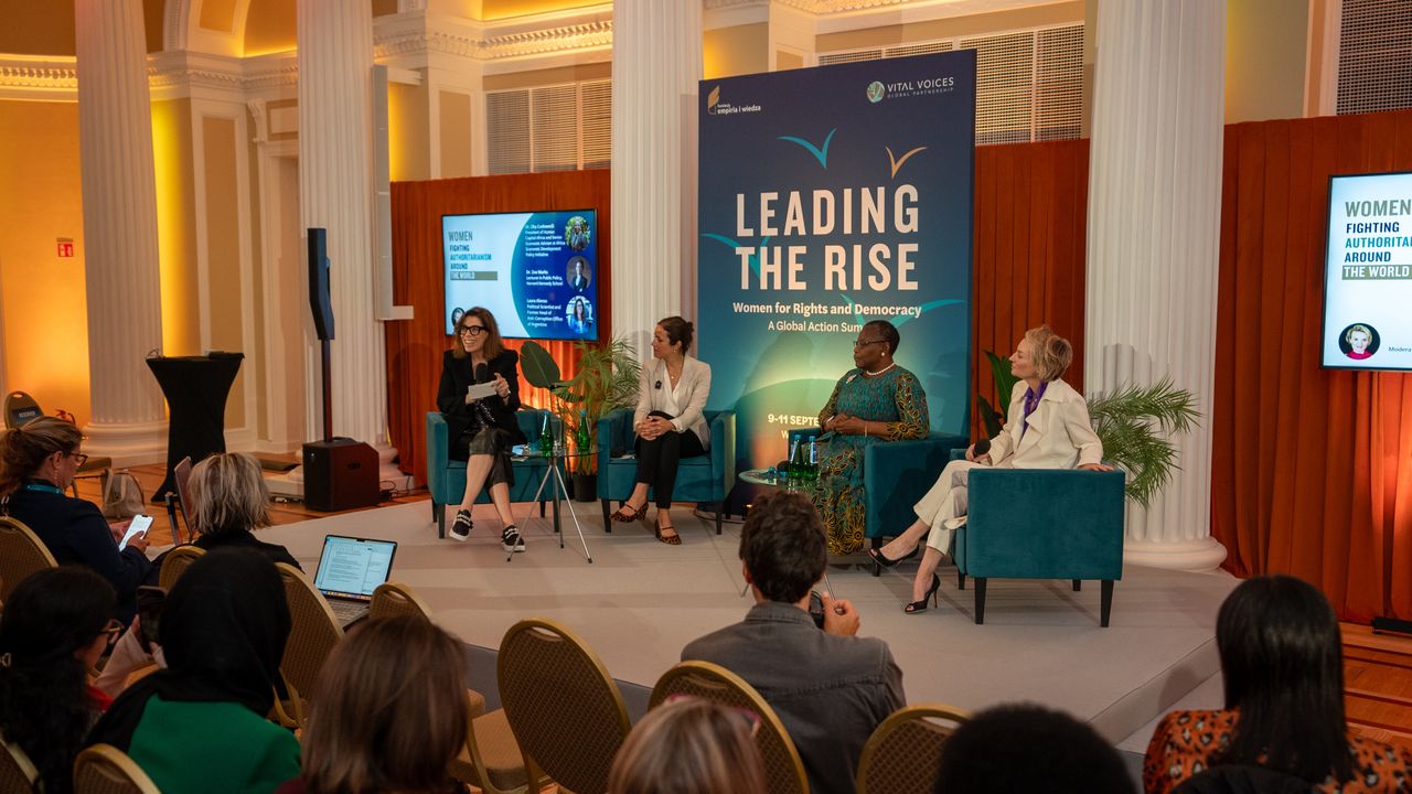 Liderki na szczycie "Leading the Rise: Women for Rights and Democracy. Global Action Summit"