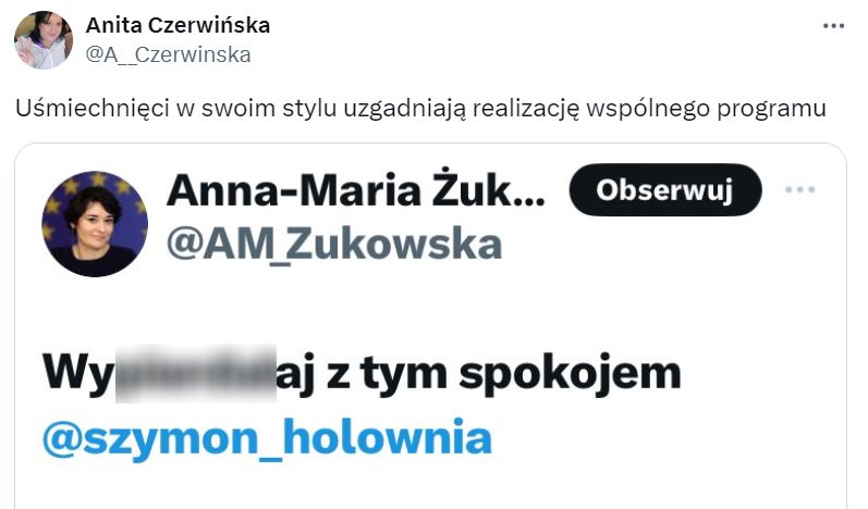 Żukowska w konflikcie z Hołownią