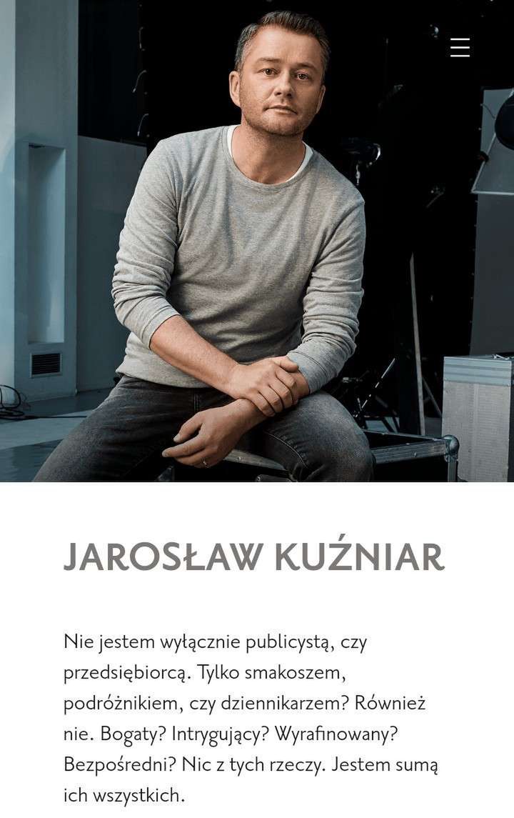 Opis Jarosława Kuźniara w ramach kampanii alkoholi