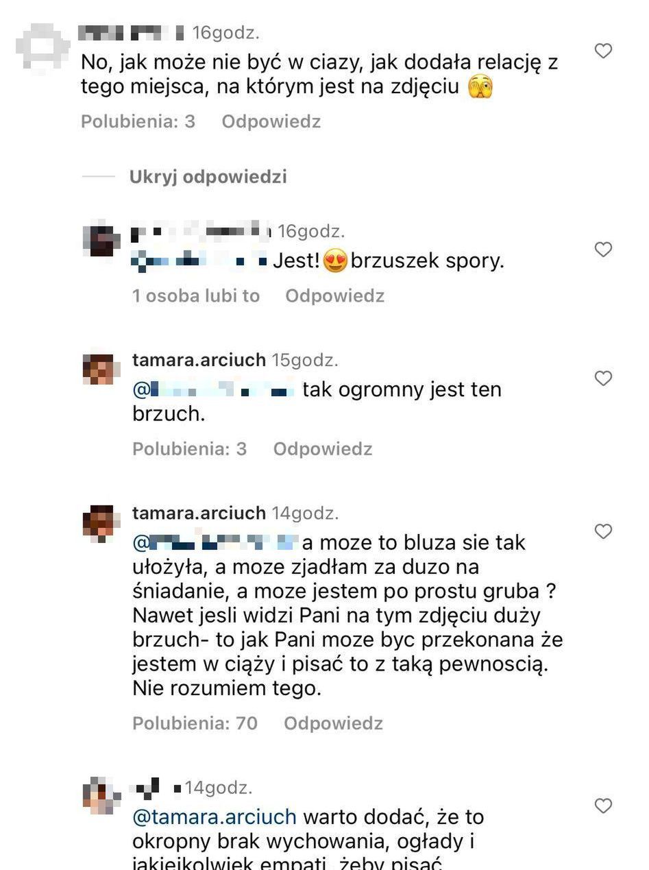 Tamara Arciuch reaguje na plotki, że jest w ciąży