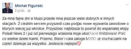 Michał Figurski wraca do pracy w telewizji