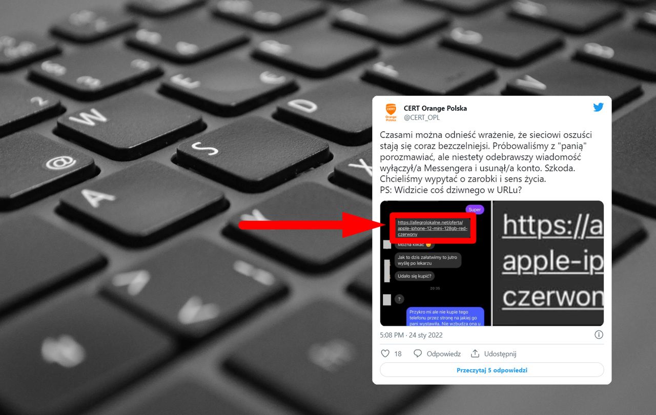Uwaga na fałszywe linki