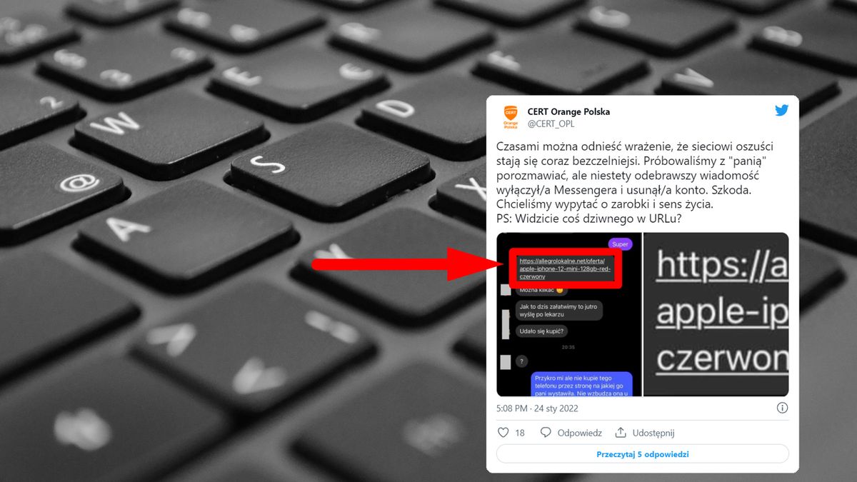 Uwaga na fałszywe linki