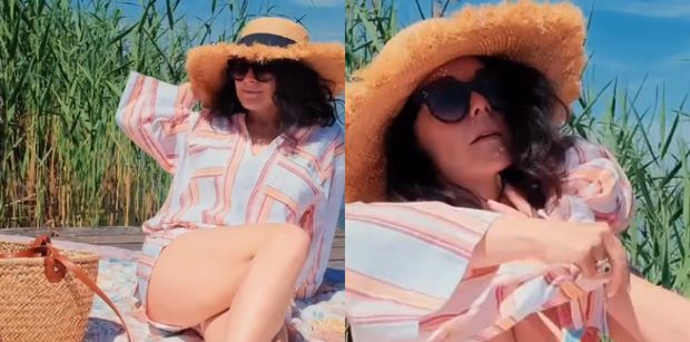 Odziana w kostium kąpielowy Katarzyna Cichopek wdzięczy się do słońca na pomoście. Fani zachwyceni: "JEST OGIEŃ" (ZDJĘCIA)