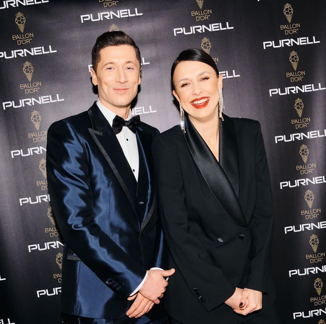 Robert Lewandowski i Milena Lewandowska-Miros - Złota Piłka 2021