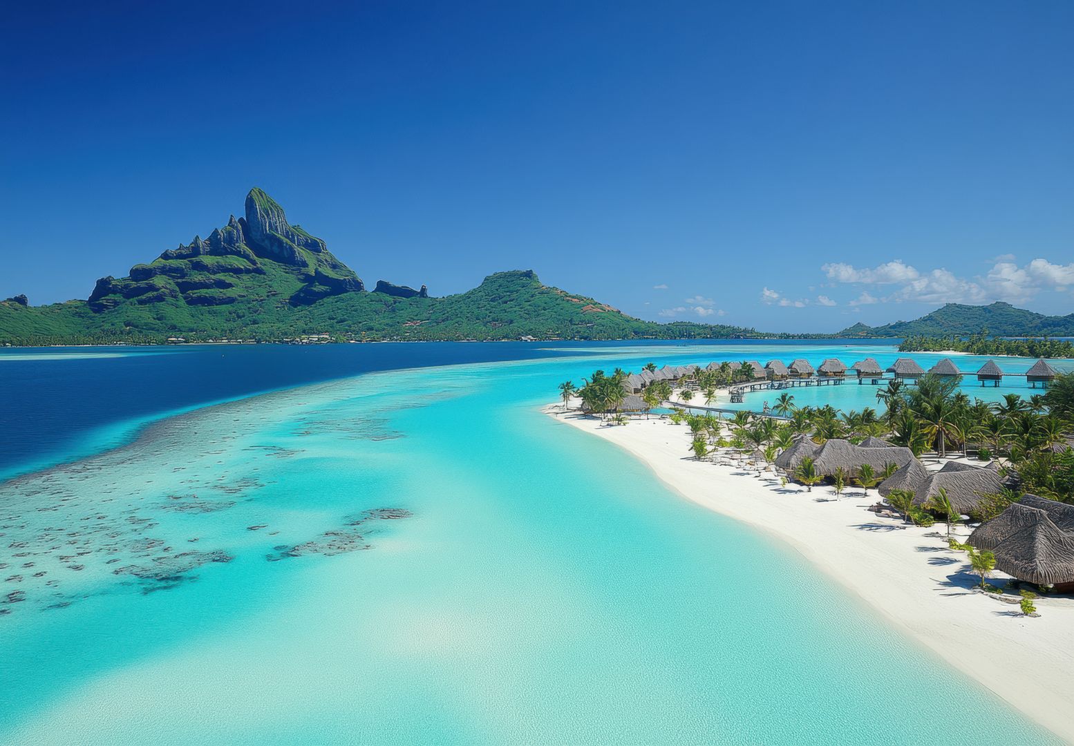 Kolor wody na Bora Bora jest obłędny