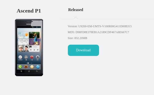 Ascend P1 – jeden z ostatnich smartfonów, dla których można pobrać obraz EMUI