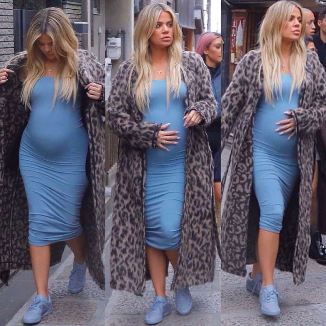 Khloe Kardashian chwali się gigantycznym brzuchem ciążowym