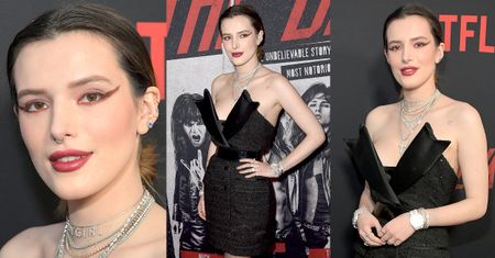 Bella Thorne eksponuje ramiona w sukience z "rogatym" dekoltem