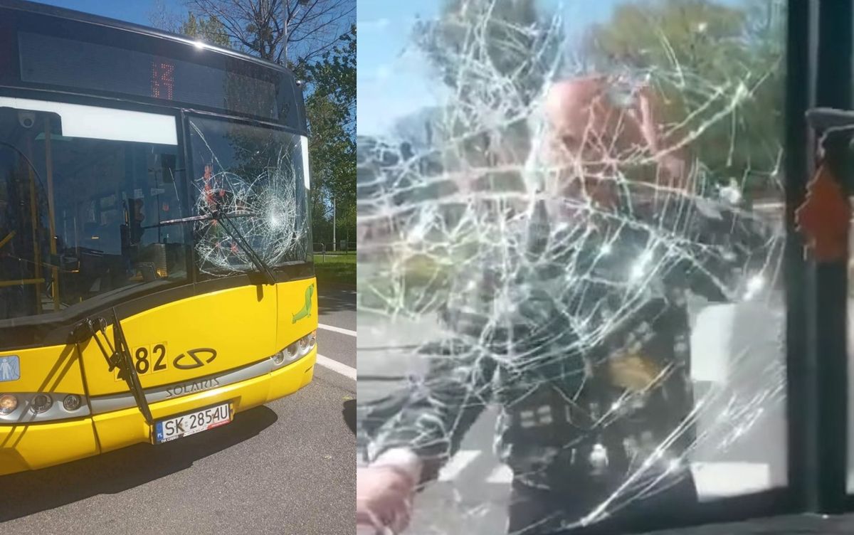 Mężczyzna rozbił szybę autobusu