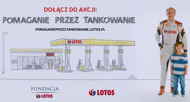 Robert Kubica zachęca do udziału w akcji „Pomaganie przez tankowanie” Lotosu (wideo)