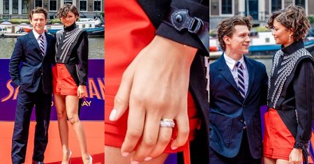 Oślepiająca OBRĄCZKĄ Zendaya i jej (już) mąż Tom Holland brylują na premierze w Amsterdamie (ZDJĘCIA)