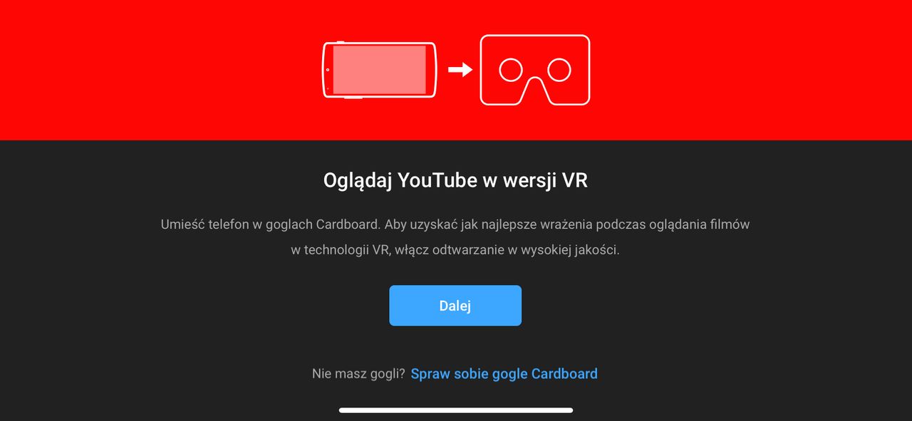 Jak oglądać filmy VR na YouTube z telefonu