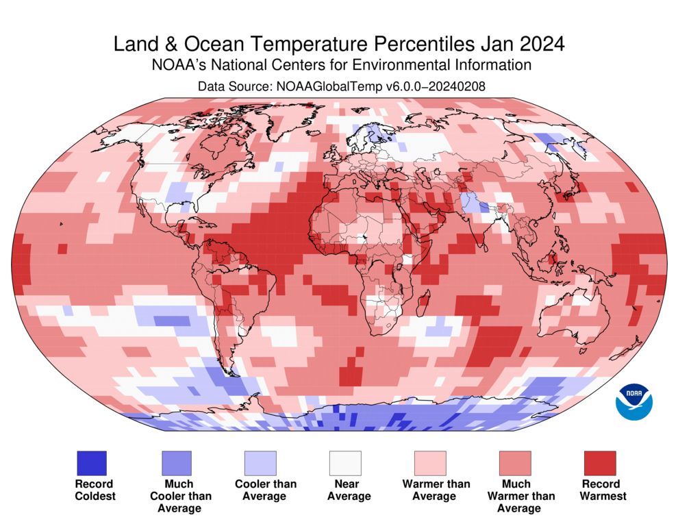 Record warm April temperature covering 14.7% of the globe.