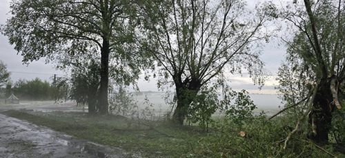 Skutki porannej wichury 