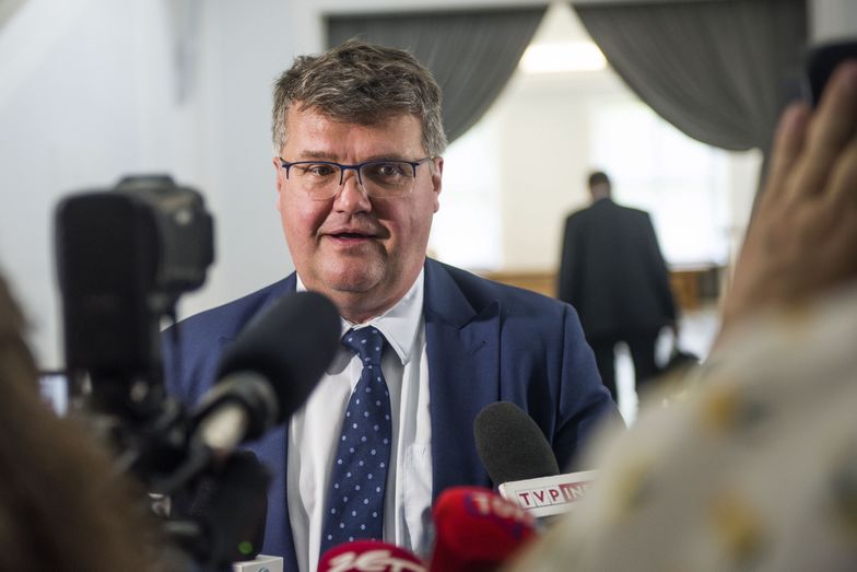 WARSAW, MAZOWIECKIE, POLAND - 2022/06/09: MP Maciej Wasik from the ruling party Law and Justice (PiS) is seen during a session of the Polish Sejm at the lower house of the Polish Parliament. (Photo by Attila Husejnow/SOPA Images/LightRocket via Getty Images)