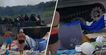 Kuriozalna sytuacja w Dziwnowie. Transportery pędziły "metr od leżaków"
