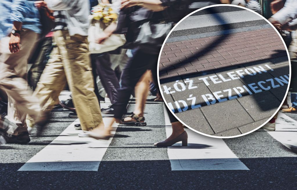 Białystok: Odłóż telefon! Przejdź bezpiecznie! Nowe napisy na chodnikach