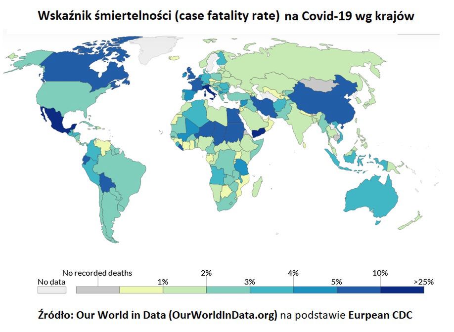 Śmiertelność na Covid-19 