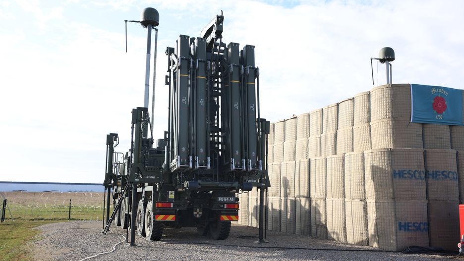 RZESZOW, POLAND - MARCH 22:  A Sky Sabre system is seen during a visit by Prince William, Prince of Wales, to meet British Armed forces in Rzeszow to hear about the work the troops have been doing with Polish Armed Forces delivering support for Ukraine, on March 22, 2023 in Warsaw, Poland. (Photo by Ian Vogler - Pool/Getty Images)