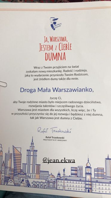 Córeczka tancerki już zarejestrowana w urzędzie