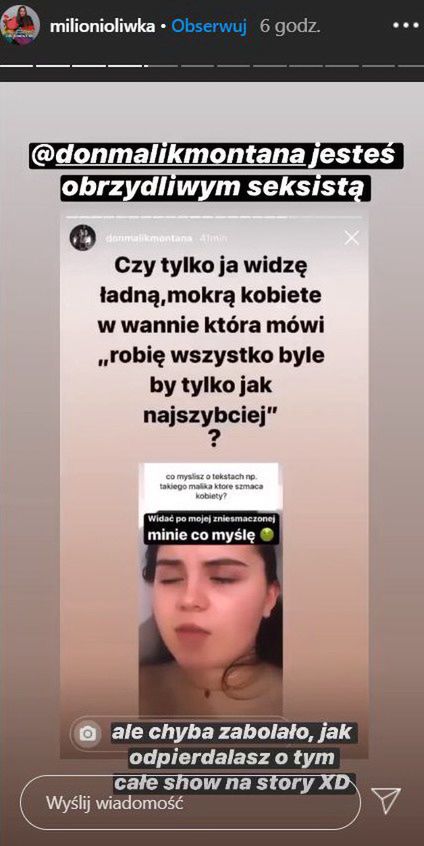 Malik Montana i Oliwia Trybus na Instagramie